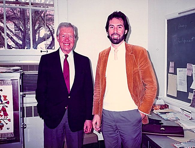 Courtney Brown with President Jimmy Carter at Emory University, 1987